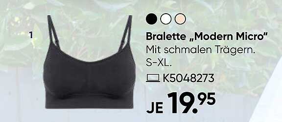 Bralette „Modern Micro“ mit schmalen Trägern. S-XL.