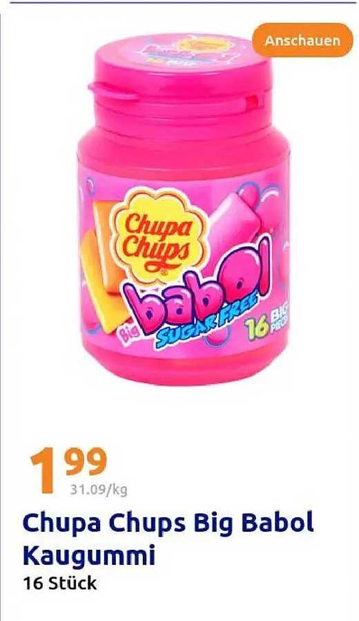 Chupa Chups Big Babol Kaugummi 16 Stück
