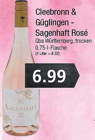 Cleebronn & Güglingen - Sagenhaft Rosé Qba Württemberg, trocken 0,75-l-Flasche