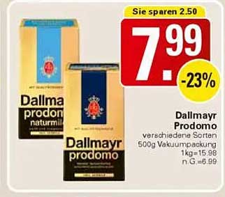 Dallmayr Prodomo 500g Vakuumverpackung