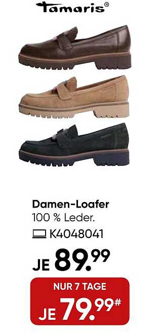 Damen-Loafer 100 % Leder von Tamaris