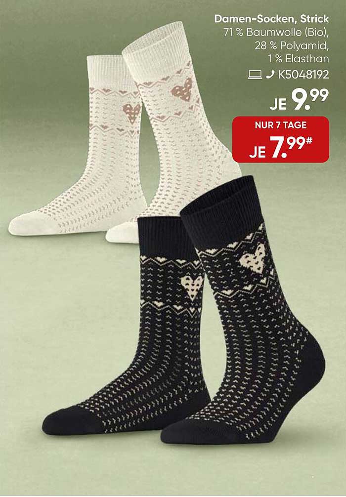 Damen-Socken, Strick - Nur 7 Tage zum Angebotspreis