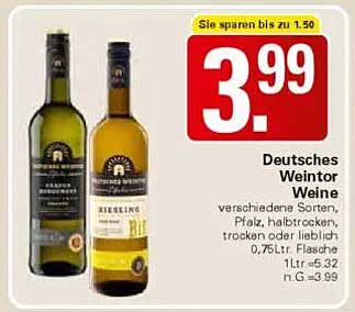 Deutsches WeinTor Weine - verschiedene Sorten, Pfalz, 0,75l Flasche