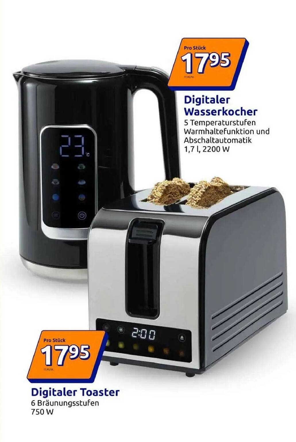 Digitaler Wasserkocher und Digitaler Toaster