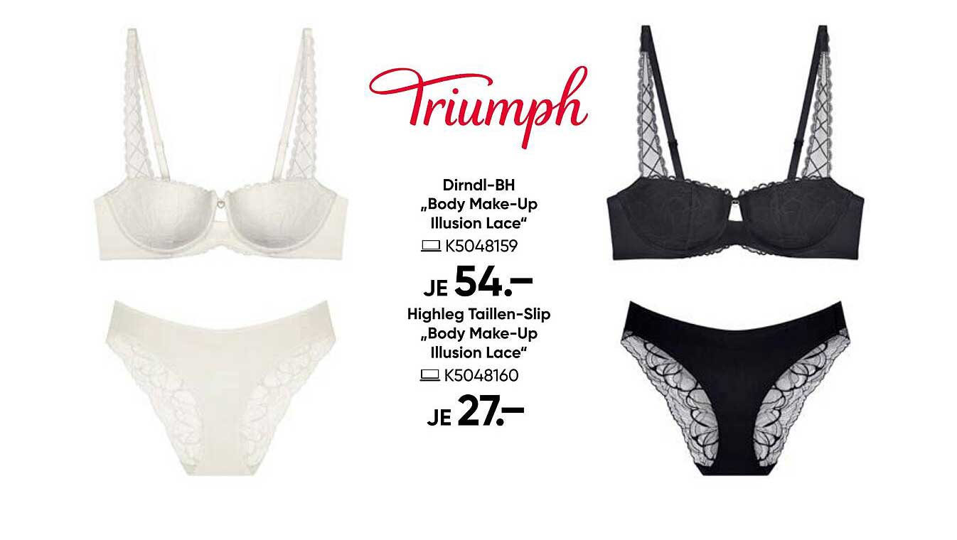 Dirndl-BH „Body Make-Up Illusion Lace“ und Highleg Taillen-Slip „Body Make-Up Illusion Lace“
