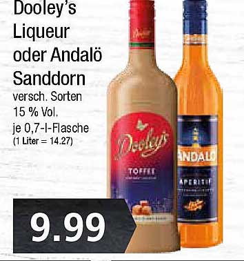 Dooley’s Liqueur oder Andalo Sanddorn - Verschiedene Sorten