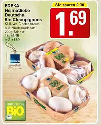EDEKA Heimatliebe Deutsche Bio Champignons 200g