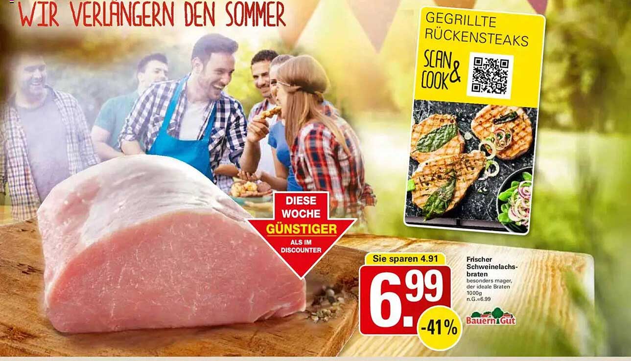 Frischer Schweinelachsbraten – besonders mager, der ideale Braten