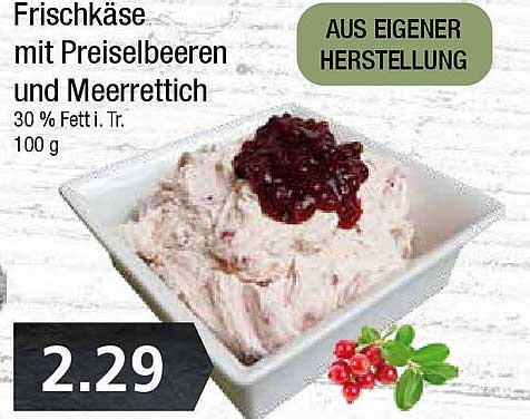 Frischkäse mit Preiselbeeren und Meerrettich