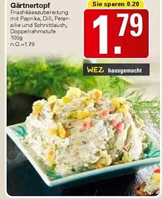 Gärtnerntopf - Frischkäsezubereitung mit Paprika, Dill, Petersilie und Schnittlauch