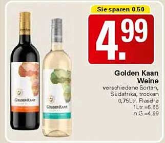 Golden Kaan Weine – verschiedene Sorten, Südafrika, trocken, 0,75L Flasche