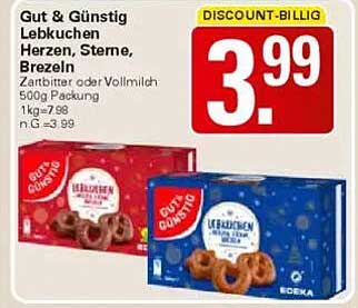 Gut & Günstig Lebkuchen Herzen, Sterne, Brezeln