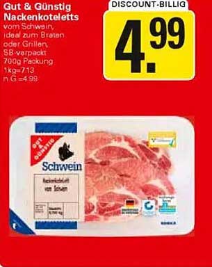 Gut & Günstig Nackensteaks vom Schwein