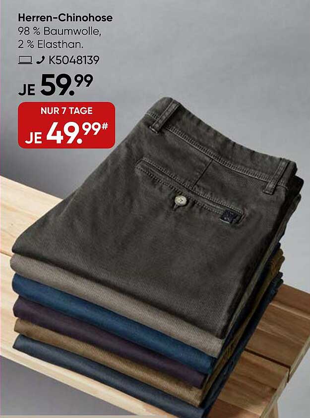 Herren-Chinohose - Je 49,99 statt 59,99