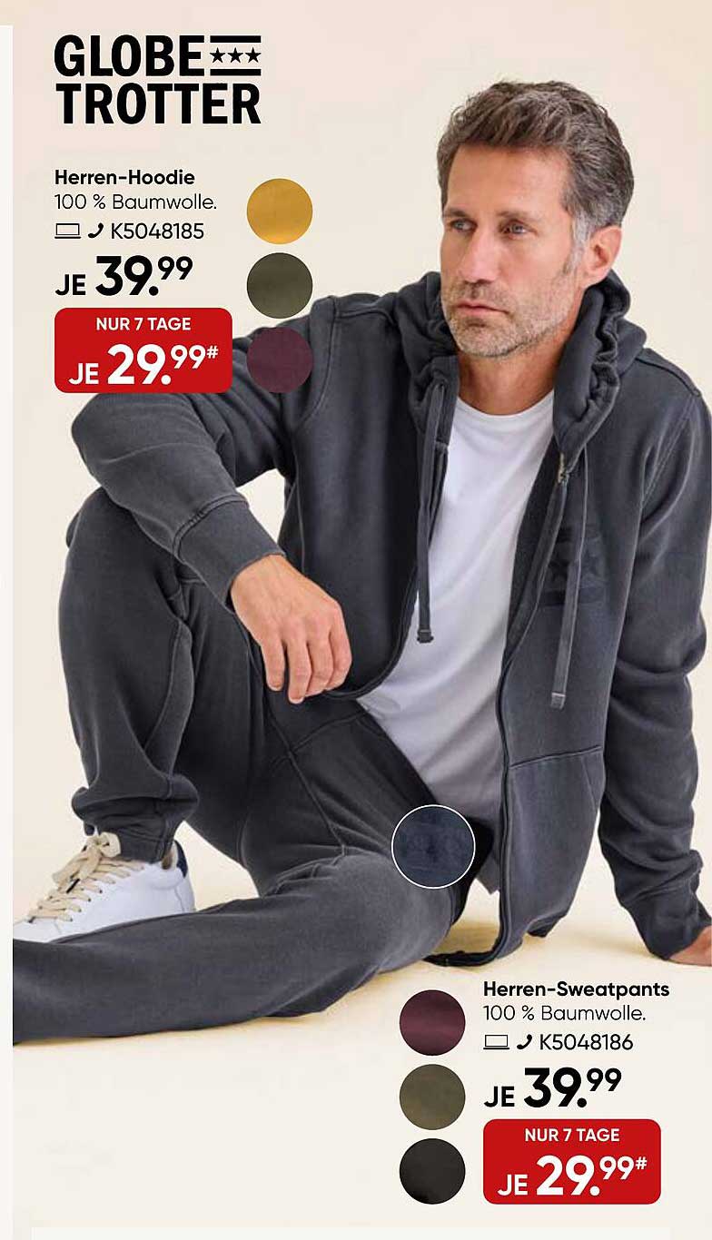 Herren-Hoodie und Herren-Sweatpants von GLOBE TROTTER