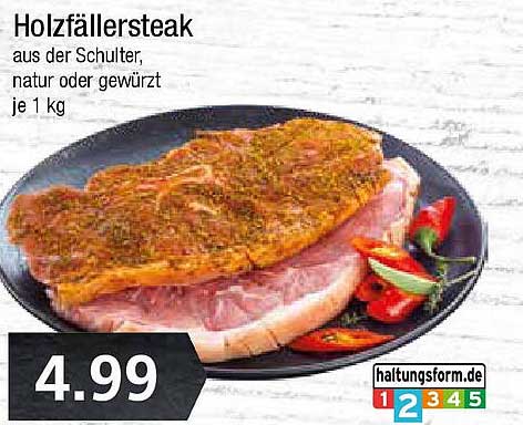 Holzfällersteak aus der Schulter, natur oder gewürzt, je 1 kg