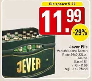 Jever Pils 24 x 0,33 L Kiste