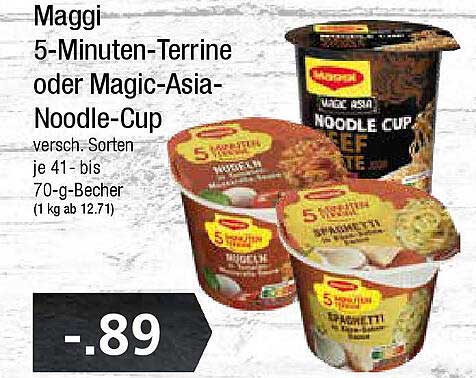 Maggi 5-Minuten-Terrine oder Magic-Asia-Noodle-Cup