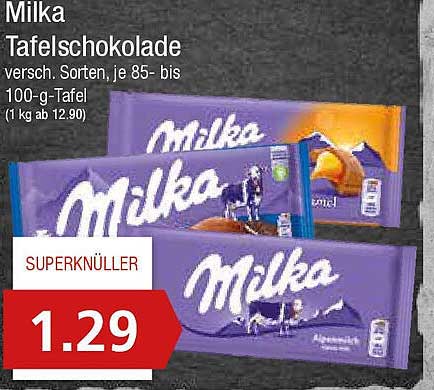Milka Tafelschokolade - Verschiedene Sorten, je 85- bis 100-g-Tafel