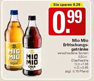 Mio Mio Erfrischungsgetränke 0,5L - verschiedene Sorten