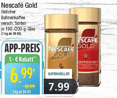 Nescafé Gold Löslicher Bohnenkaffee - Verschiedene Sorten