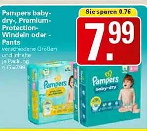 Pampers baby-dry-, Premium-Protection-Windeln oder Pants