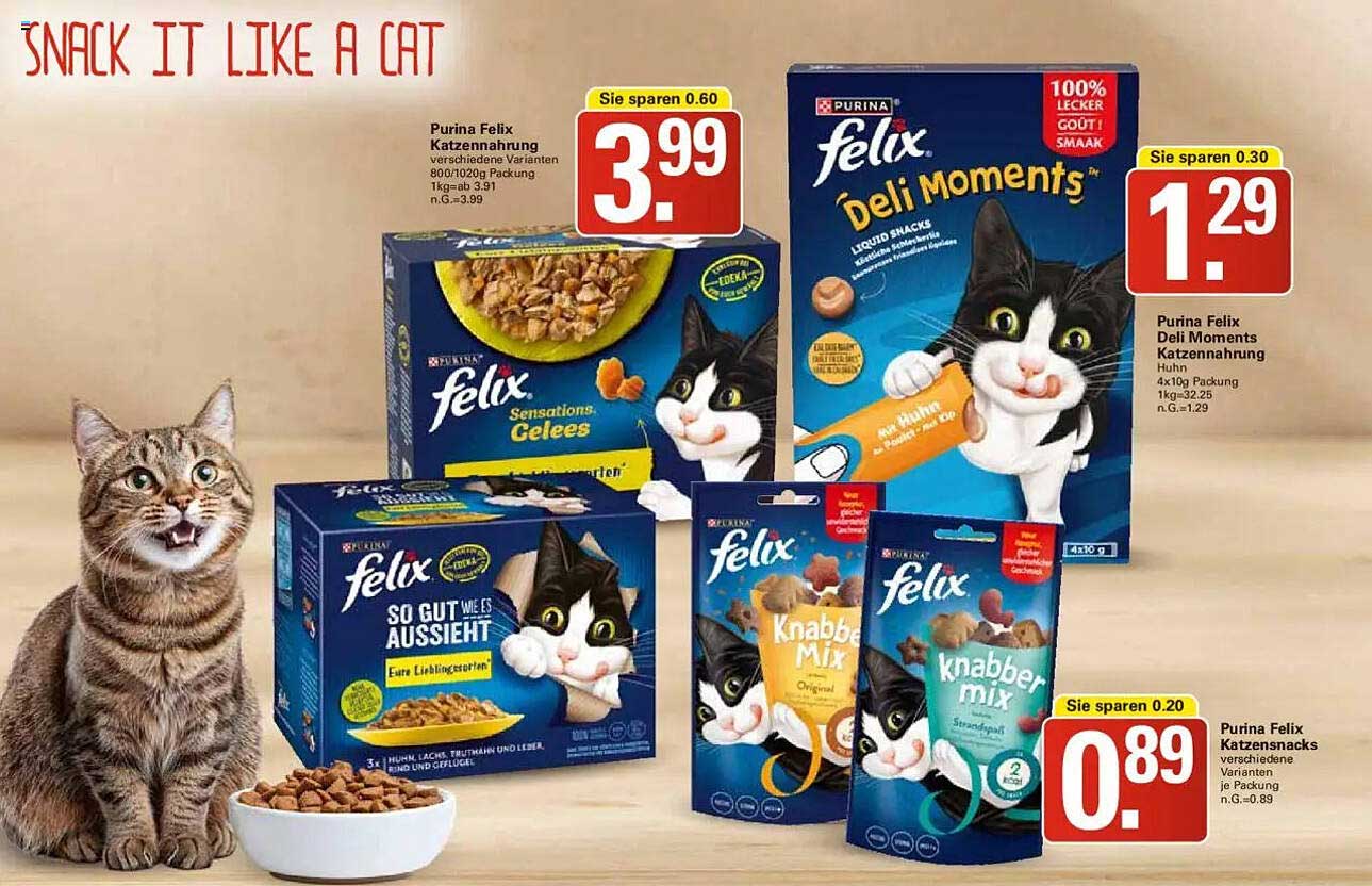 Purina Felix Katzennahrung verschiedene Varianten 800/1020g