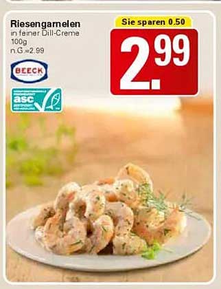 Riesengarnelen in feiner Dill-Creme 100g
