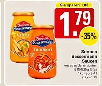 Sonnen Bassermann Saucen - Verschiedene Sorten 515-525g Glas