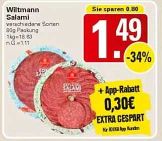 Wiltmann Salami verschiedene Sorten 80g Packung