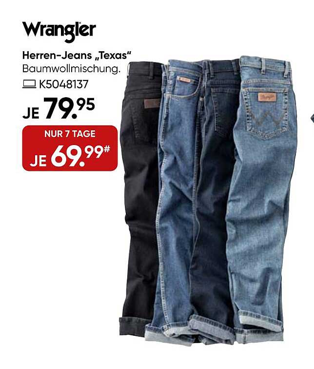 Wrangler Herren-Jeans "Texas" Baumwollmischung