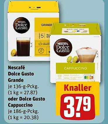 Nescafé Dolce Gusto Grande oder Dolce Gusto Cappuccino