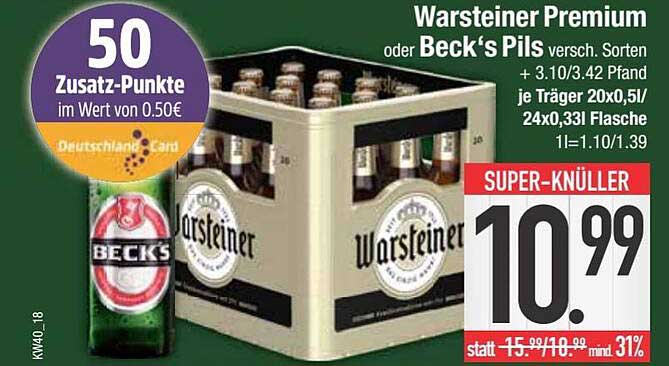 Warsteiner Premium oder Beck's Pils