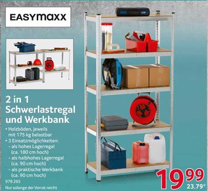 2 in 1 Schwerlastregal und Werkbank
