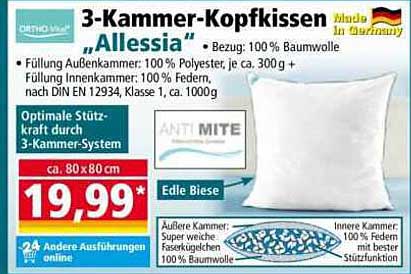 3-Kammer-Kopfkissen "Allessia"