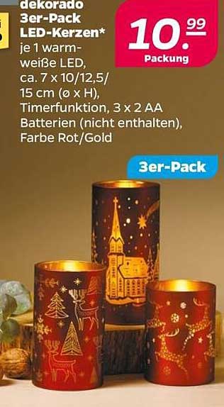 3er-Pack LED-Kerzen