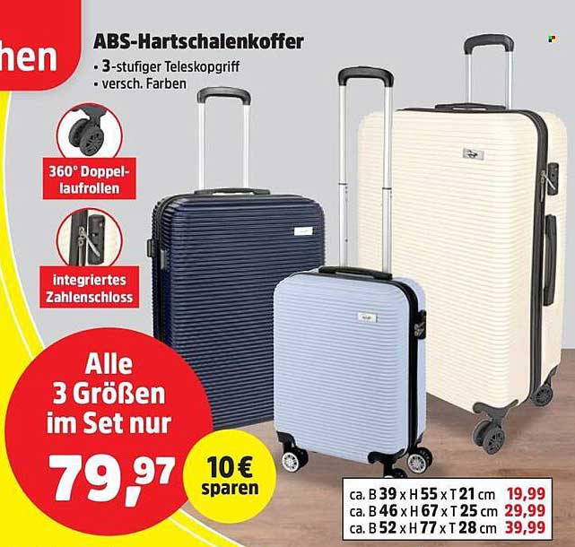 ABS-Hartschalenkoffer Set - 3 Größen für nur 79,97 €