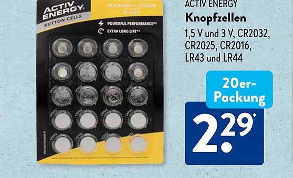 ACTIV ENERGY Knopfzellen 20er-Packung