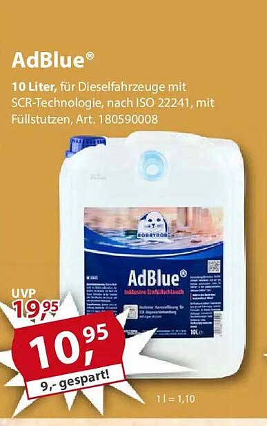 AdBlue® - 10 Liter für Diesel-fahrzeuge mit SCR-Technologie