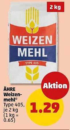 ÄHRE Weizenmehl Type 405, 2 kg