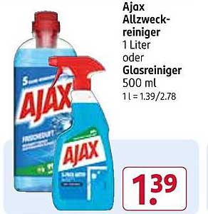 Ajax Allzweckreiniger 1 Liter oder Glasreiniger 500 ml