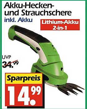Akku-Hecken- und Strauchschere inkl. Akku - Lithium-Akku 2-in-1