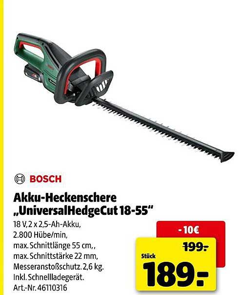 Akku-Heckenschere „UniversalHedgeCut 18-55“