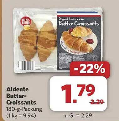 Aldente Butter-Croissants 180-g-Packung