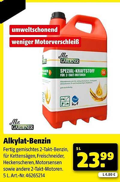 Alkylat-Benzin 5 L von Mr. Gardener