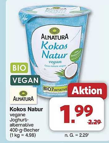Alnatura Kokos Natur vegane Joghurt-Alternative 400-g-Becher