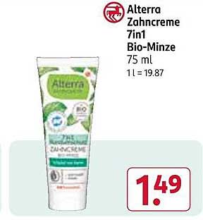 Alterra Zahncreme 7in1 Bio-Minze 75 ml