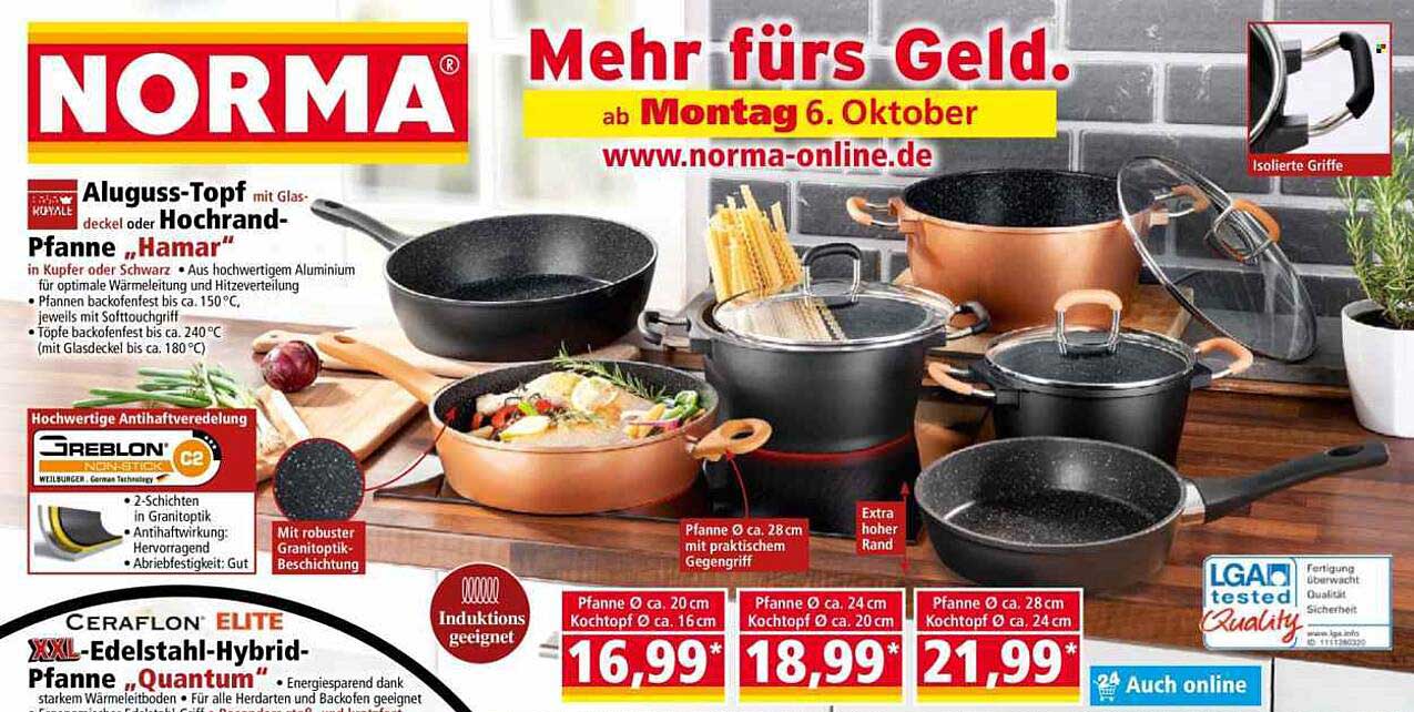 Aluguss-Topf mit Glasdeckel oder Hochrand-Pfanne "Hamar"