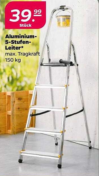 Aluminium-5-Stufen-Leiter max. Tragkraft 150 kg