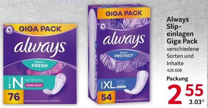 Always Slip-einlagen Giga Pack
